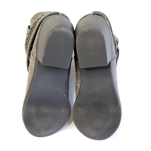 Not Rated Western Ankle Bootie Size 6 Gray Buckle Strap Pull On Cowgirl Boots - Picture 7 of 11